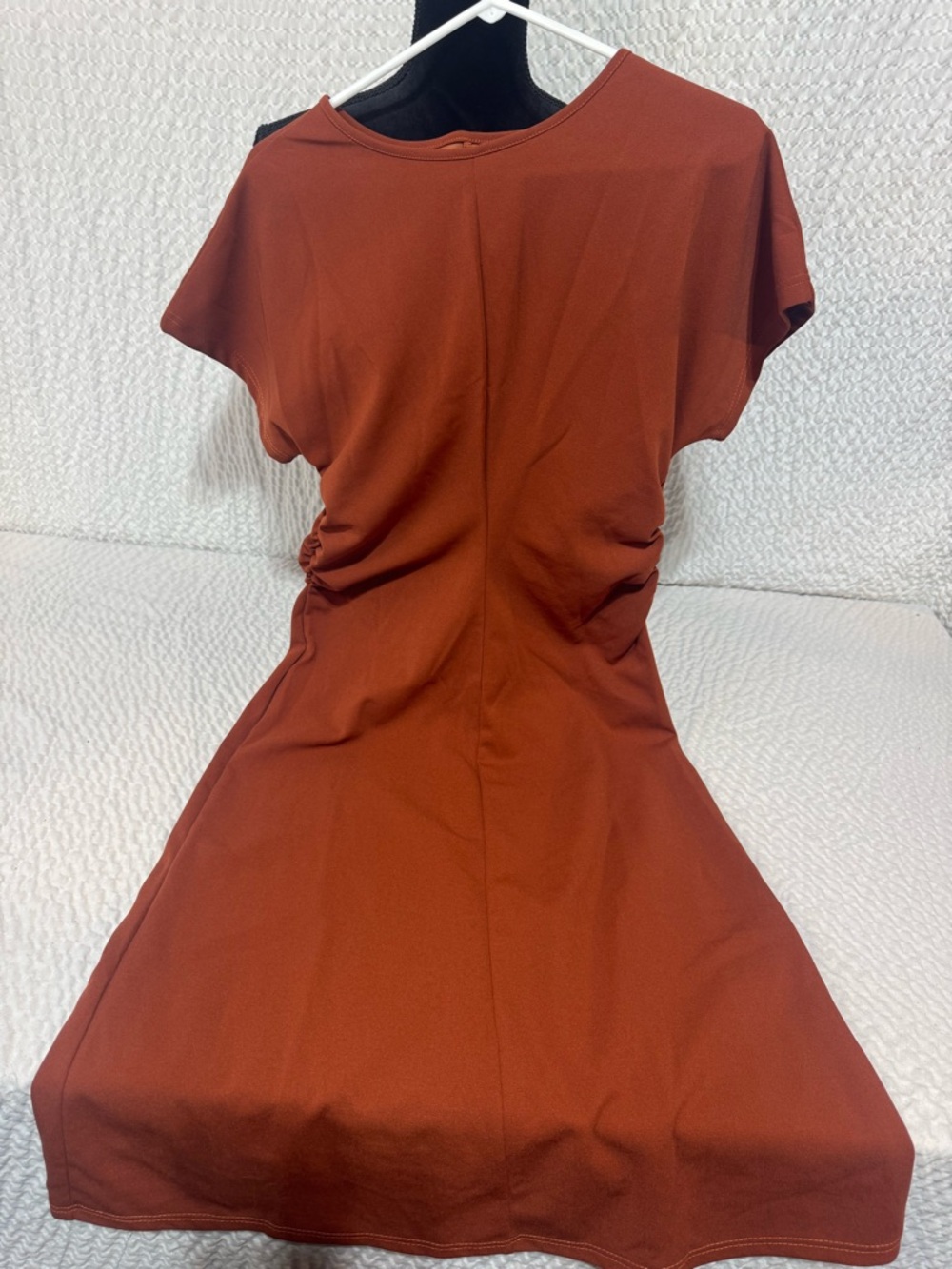 SHEIN Rust Short Sleeve Midi Dress